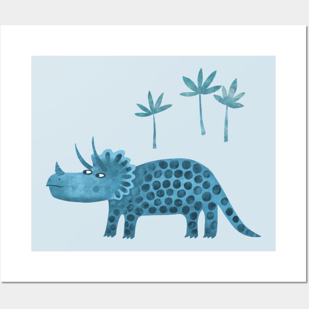 Triceratops Dinosaur Wall Art by NicSquirrell